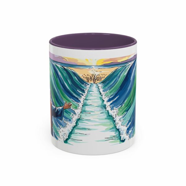 moses parting seas accent coffee mug | inspirational biblical scripture ceramic mug