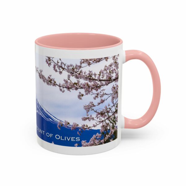 mount of olives scenic cherry blossom accent coffee mug