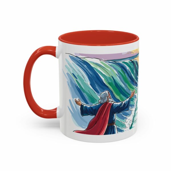 moses parting seas accent coffee mug | inspirational biblical scripture ceramic mug