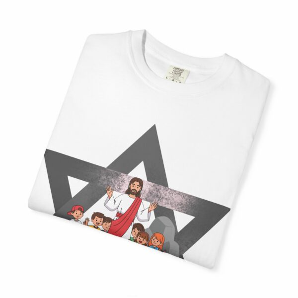 faith, family, community white t shirt – jesus & diverse kids star design faith, family, community white t shirt – jesus & diverse kids star design