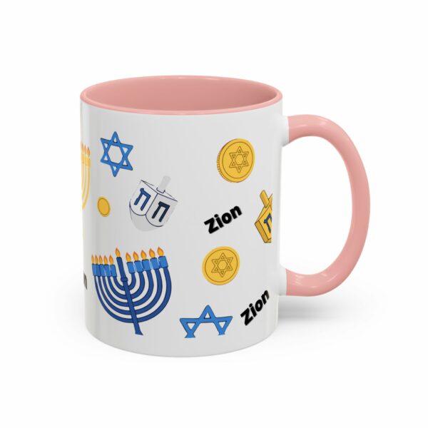 zion hanukkah accent mug – menorah, dreidel & star of david zion hanukkah accent mug – menorah, dreidel & star of david