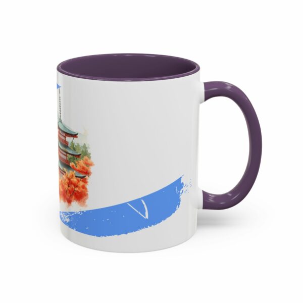 temple mount pagoda mug | japanese autumn scenic coffee mug