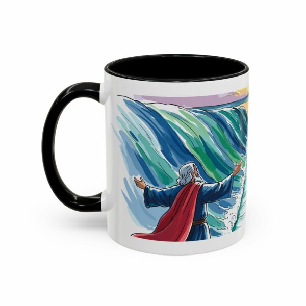 moses parting seas accent coffee mug | inspirational biblical scripture ceramic mug