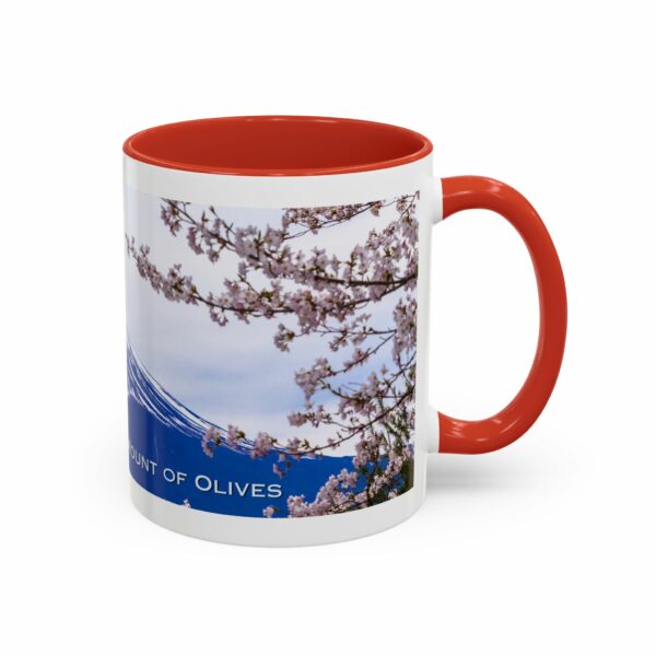 mount of olives scenic cherry blossom accent coffee mug