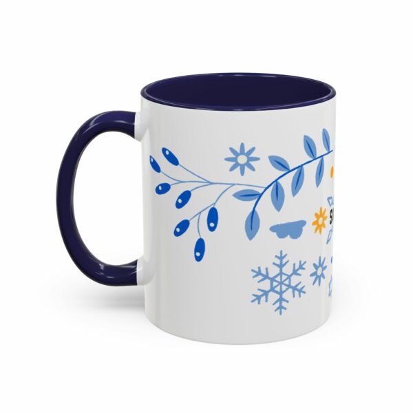 solomon hanukkah coffee mug | blue & gold dreidel and star design