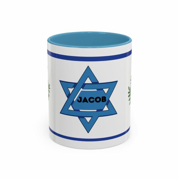personalized jacob hanukkah mug | star of david accent coffee mug personalized jacob hanukkah mug | star of david accent coffee mug