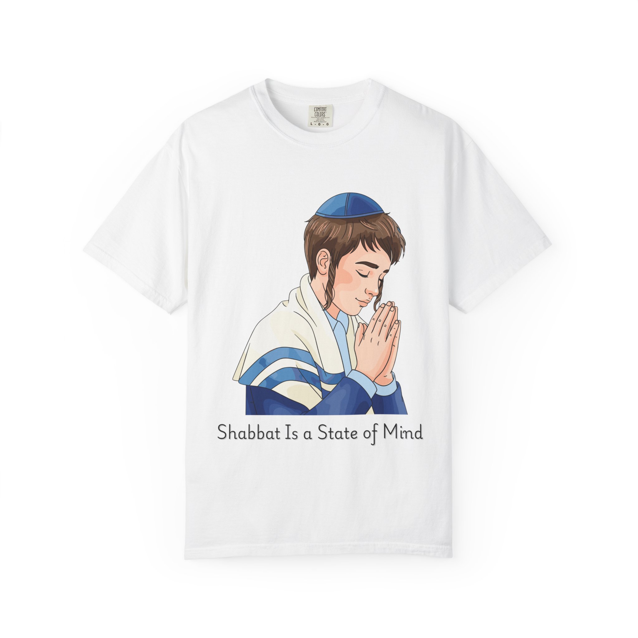 shabbat is a state of mind t shirt | praying boy jewish prayer tee shabbat is a state of mind t shirt | praying boy jewish prayer tee