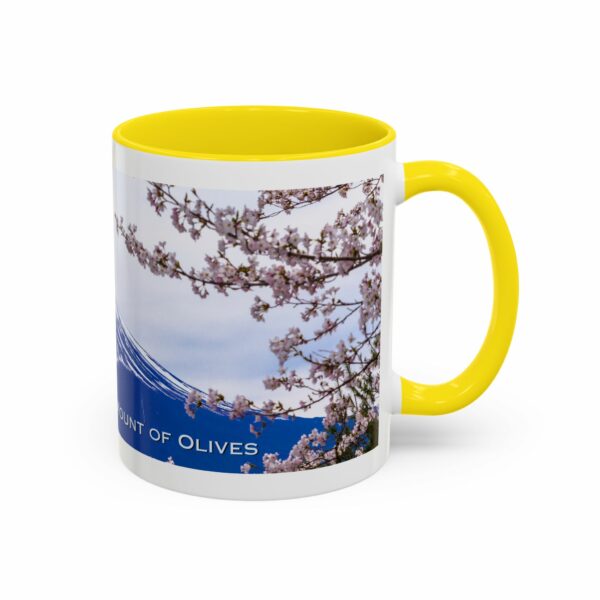 mount of olives scenic cherry blossom accent coffee mug