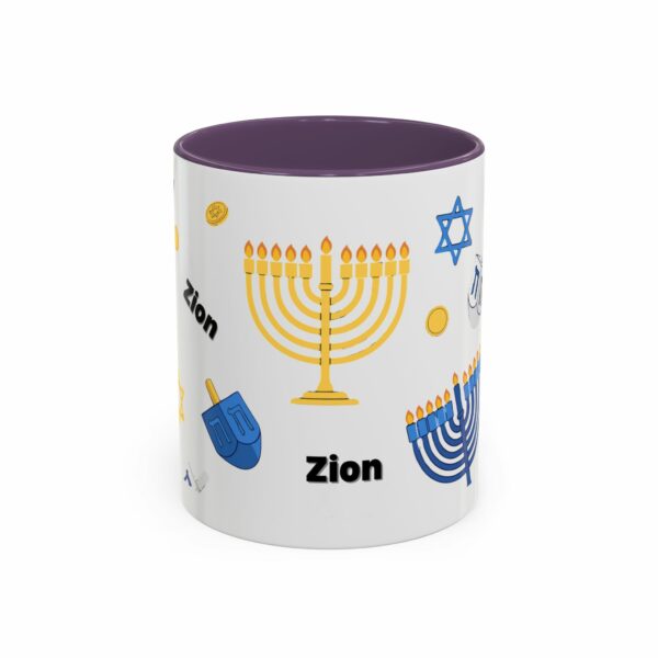 zion hanukkah accent mug – menorah, dreidel & star of david zion hanukkah accent mug – menorah, dreidel & star of david