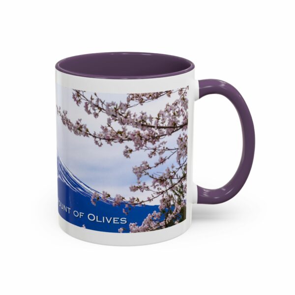 mount of olives scenic cherry blossom accent coffee mug