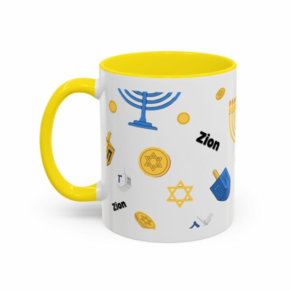 zion hanukkah accent mug – menorah, dreidel & star of david zion hanukkah accent mug – menorah, dreidel & star of david