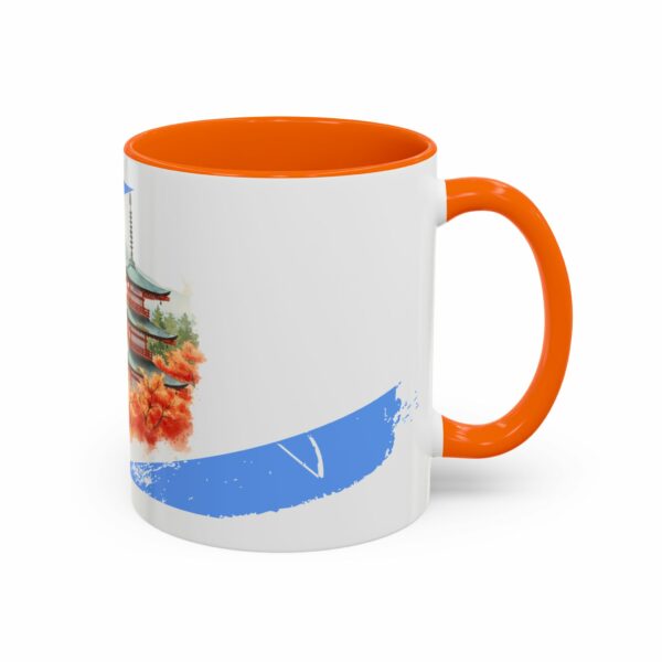 temple mount pagoda mug | japanese autumn scenic coffee mug