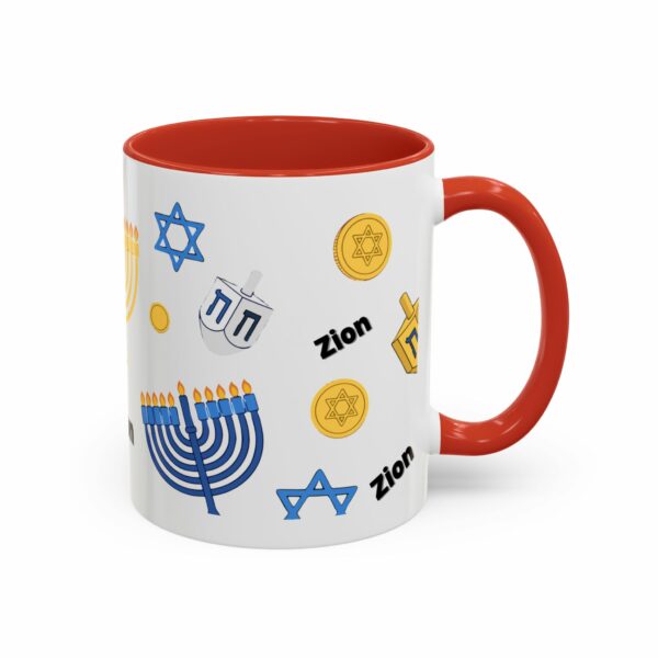 zion hanukkah accent mug – menorah, dreidel & star of david zion hanukkah accent mug – menorah, dreidel & star of david