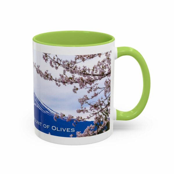 mount of olives scenic cherry blossom accent coffee mug