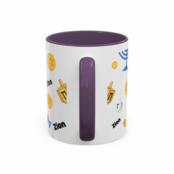 zion hanukkah accent mug – menorah, dreidel & star of david zion hanukkah accent mug – menorah, dreidel & star of david