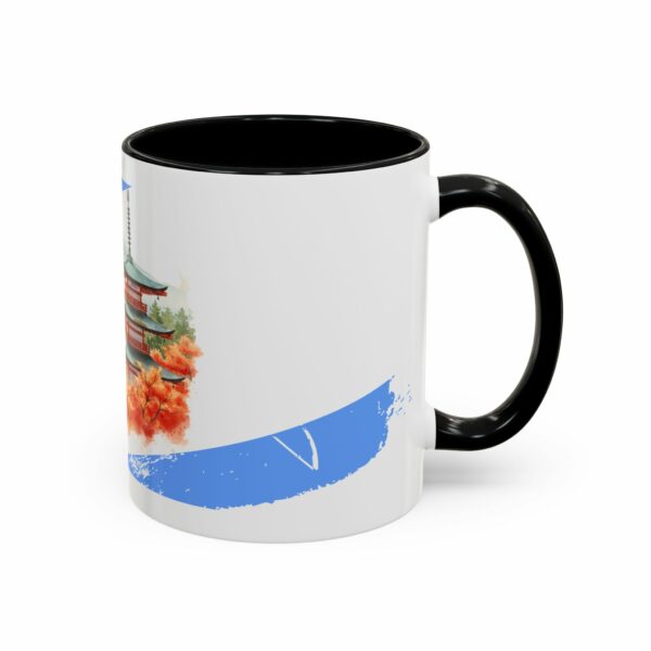 temple mount pagoda mug | japanese autumn scenic coffee mug