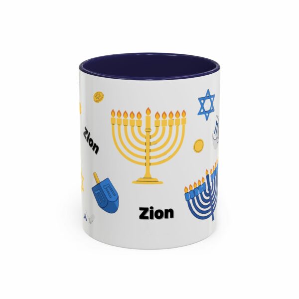zion hanukkah accent mug – menorah, dreidel & star of david zion hanukkah accent mug – menorah, dreidel & star of david
