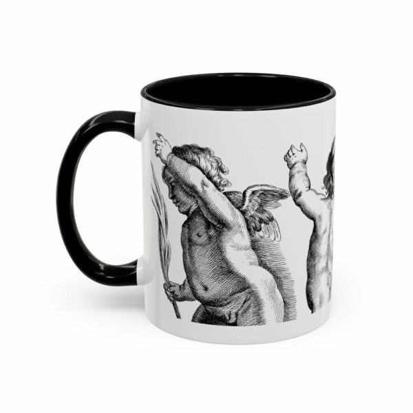 holy city cherub coffee mug | black handled accent mug