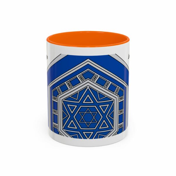 jewish heritage accent coffee mug | star of david & menorah blue ceramic mug