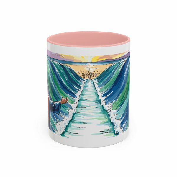 moses parting seas accent coffee mug | inspirational biblical scripture ceramic mug