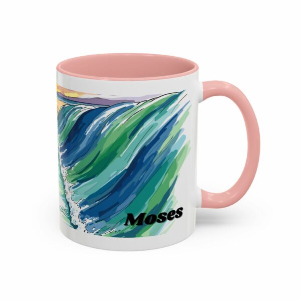 moses parting seas accent coffee mug | inspirational biblical scripture ceramic mug