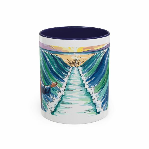 moses parting seas accent coffee mug | inspirational biblical scripture ceramic mug