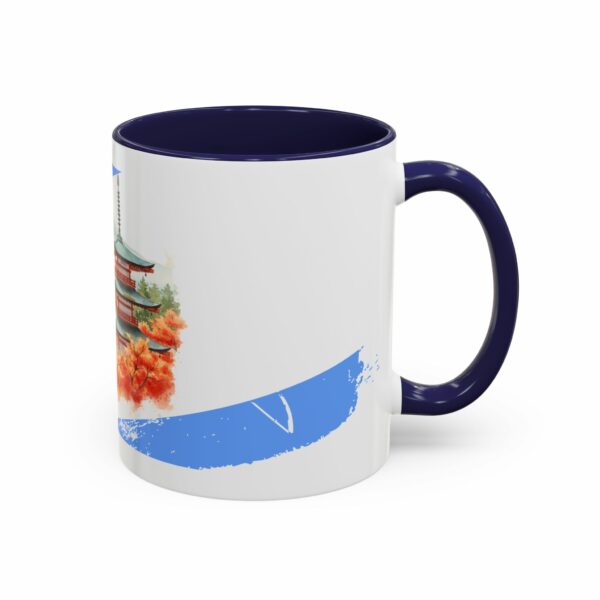 temple mount pagoda mug | japanese autumn scenic coffee mug