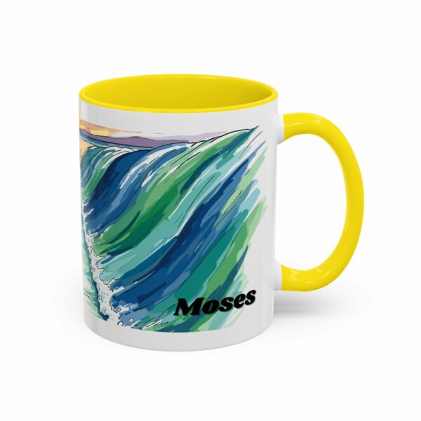moses parting seas accent coffee mug | inspirational biblical scripture ceramic mug