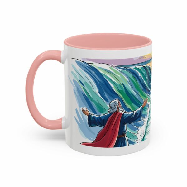 moses parting seas accent coffee mug | inspirational biblical scripture ceramic mug