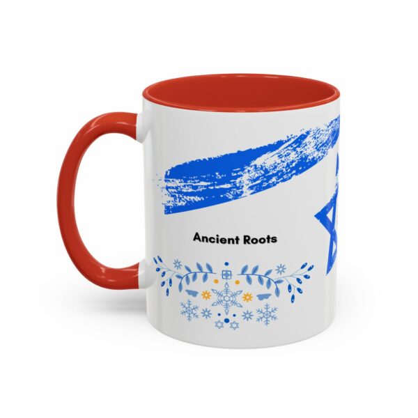 ancient roots hanukkah coffee mug | blue star of david accent mug ancient roots hanukkah coffee mug | blue star of david accent mug