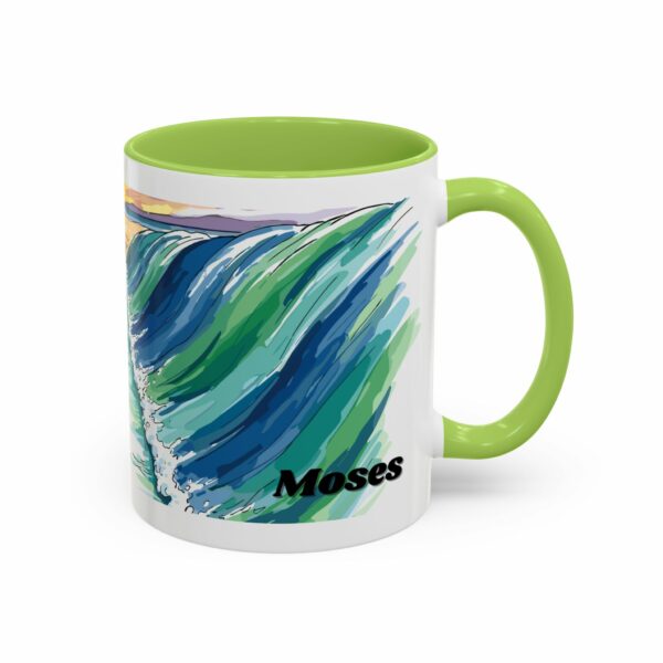 moses parting seas accent coffee mug | inspirational biblical scripture ceramic mug