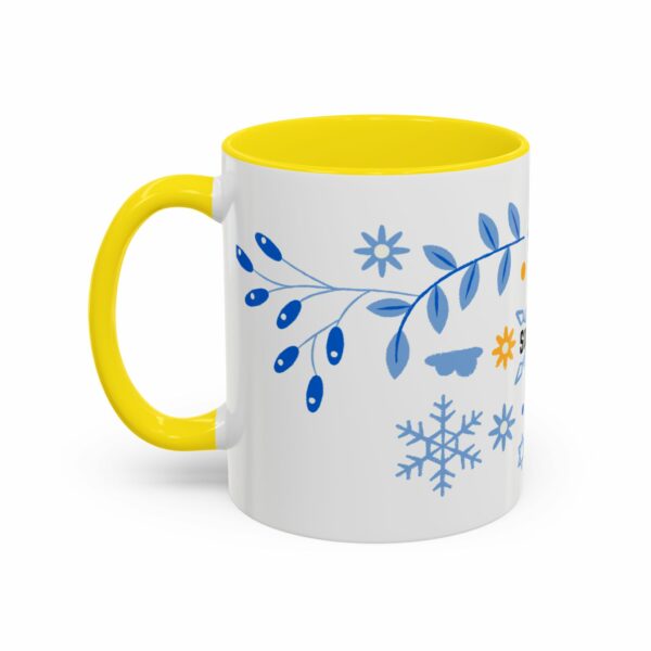 solomon hanukkah coffee mug | blue & gold dreidel and star design