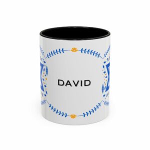 star of david personalized hanukkah mug | accent coffee mug