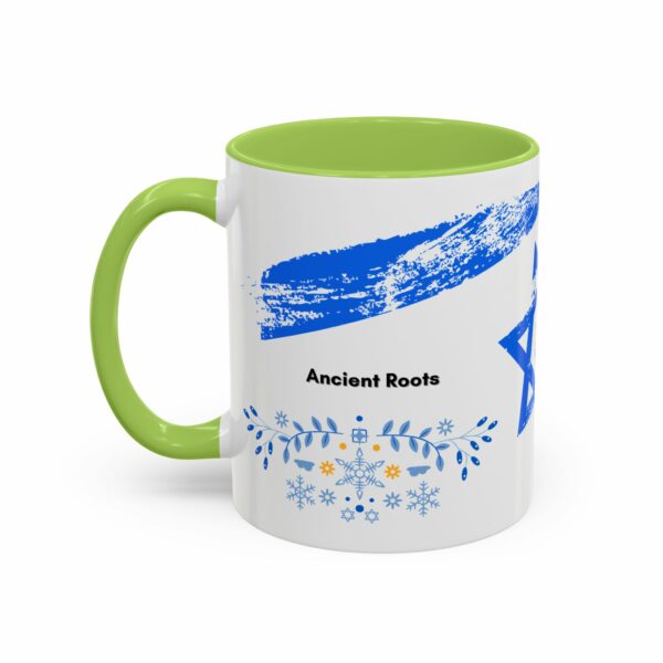 ancient roots hanukkah coffee mug | blue star of david accent mug ancient roots hanukkah coffee mug | blue star of david accent mug