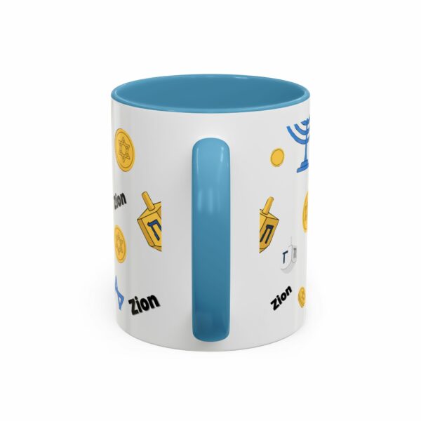 zion hanukkah accent mug – menorah, dreidel & star of david zion hanukkah accent mug – menorah, dreidel & star of david