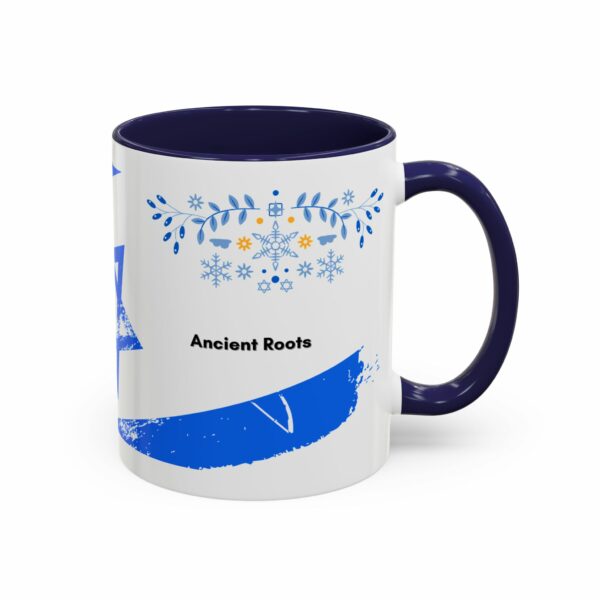 ancient roots hanukkah coffee mug | blue star of david accent mug ancient roots hanukkah coffee mug | blue star of david accent mug