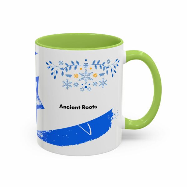 ancient roots hanukkah coffee mug | blue star of david accent mug ancient roots hanukkah coffee mug | blue star of david accent mug