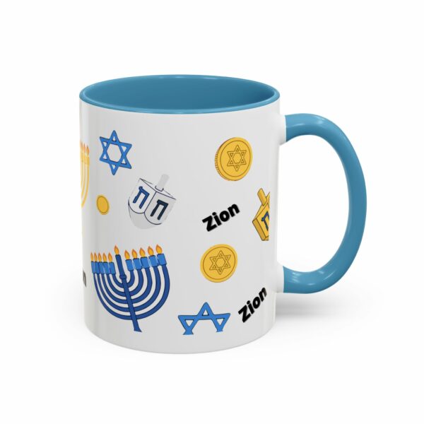 zion hanukkah accent mug – menorah, dreidel & star of david zion hanukkah accent mug – menorah, dreidel & star of david