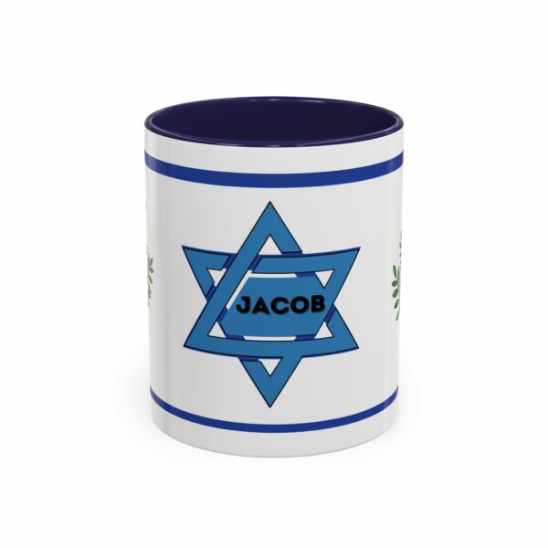 personalized jacob hanukkah mug | star of david accent coffee mug personalized jacob hanukkah mug | star of david accent coffee mug