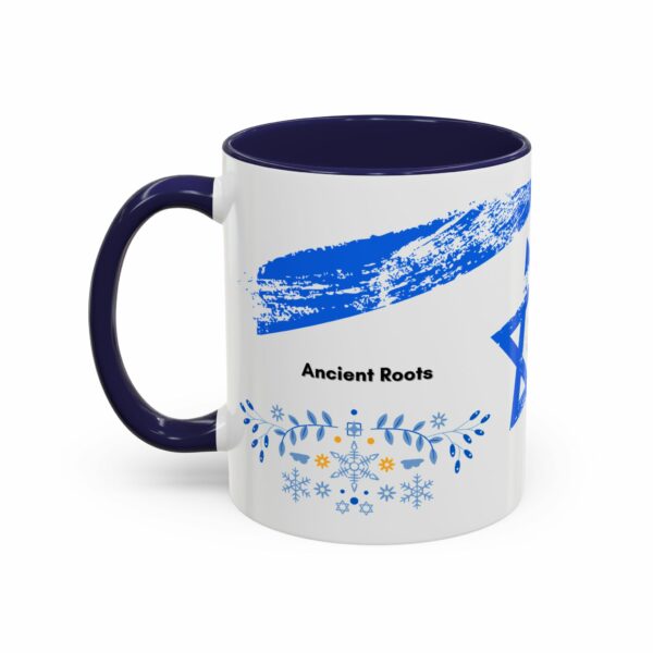 ancient roots hanukkah coffee mug | blue star of david accent mug ancient roots hanukkah coffee mug | blue star of david accent mug