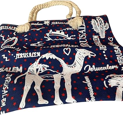 jerusalem canvas shoulder tote bag for women | women?s tote, large capacity, durable canvas, shoulder style, camel design jerusalem canvas shoulder tote bag for women | women?s tote, large capacity, durable canvas, shoulder style, camel design