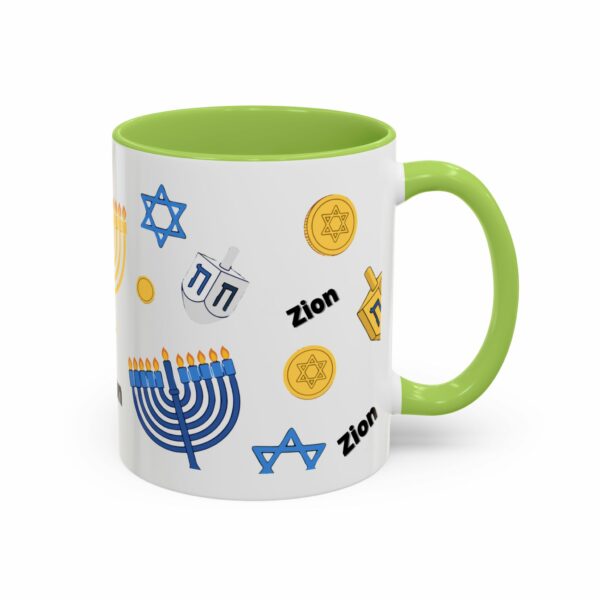 zion hanukkah accent mug – menorah, dreidel & star of david zion hanukkah accent mug – menorah, dreidel & star of david