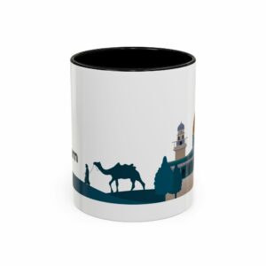 jerusalem accent mug – dome of the rock & camel skyline design