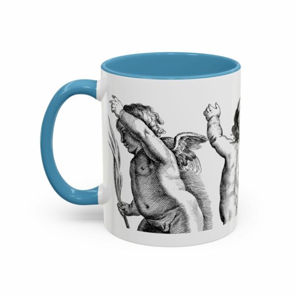 holy city cherub coffee mug | black handled accent mug