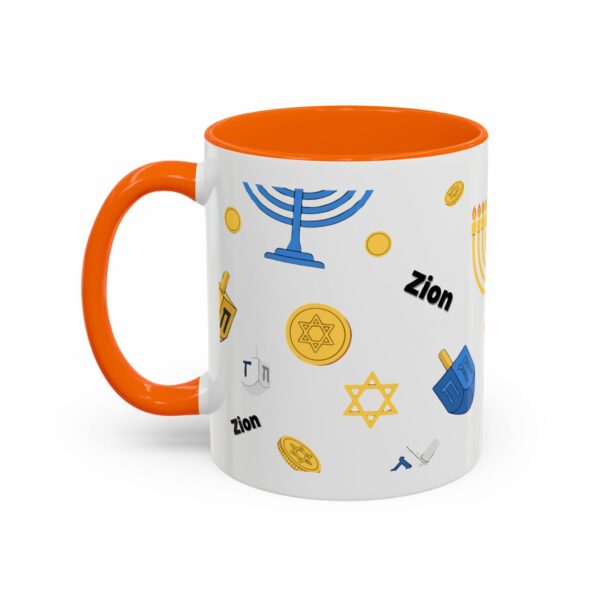 zion hanukkah accent mug – menorah, dreidel & star of david zion hanukkah accent mug – menorah, dreidel & star of david