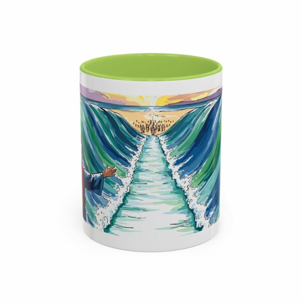 moses parting seas accent coffee mug | inspirational biblical scripture ceramic mug