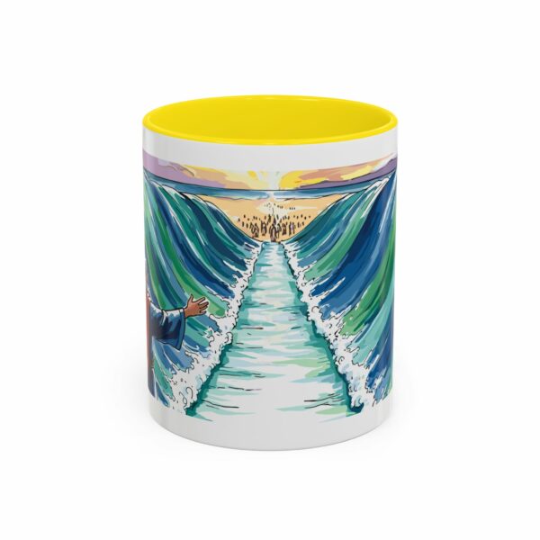 moses parting seas accent coffee mug | inspirational biblical scripture ceramic mug