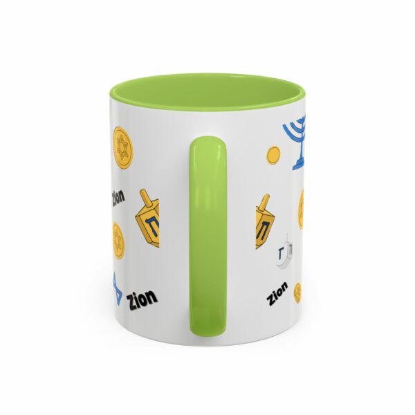 zion hanukkah accent mug – menorah, dreidel & star of david zion hanukkah accent mug – menorah, dreidel & star of david