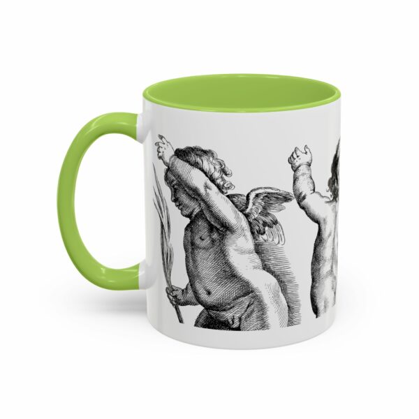 holy city cherub coffee mug | black handled accent mug
